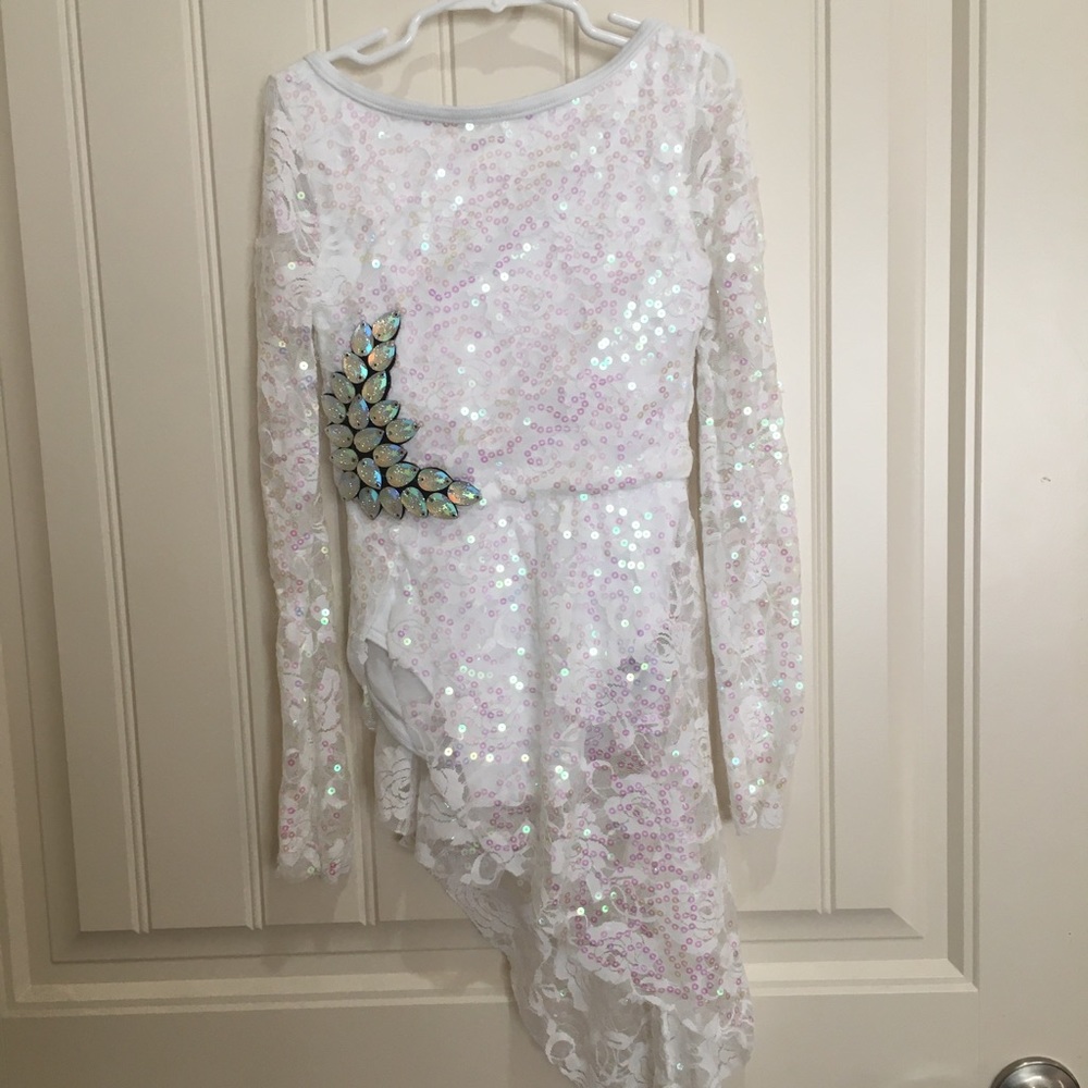 White sequined dance costume